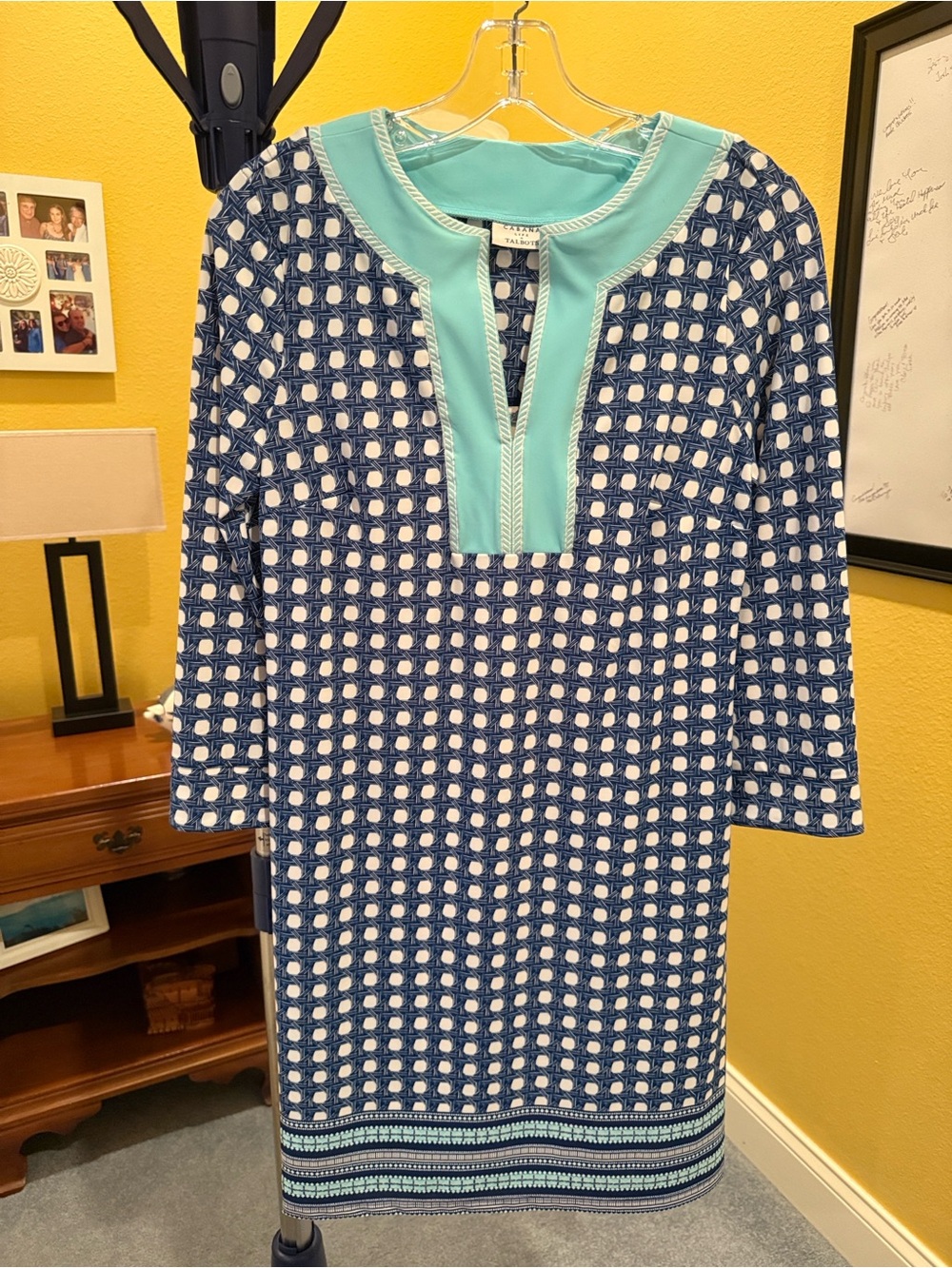 Cabana Life x Talbots Blue and White Midi Dress with SPF Protection